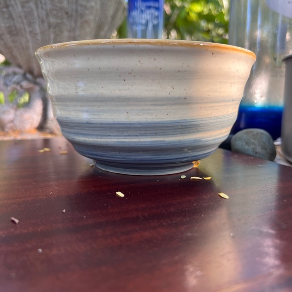 Gibson Ceramic Soup Bowl - Cream and Blue cottagecore - Picture 2 of 9